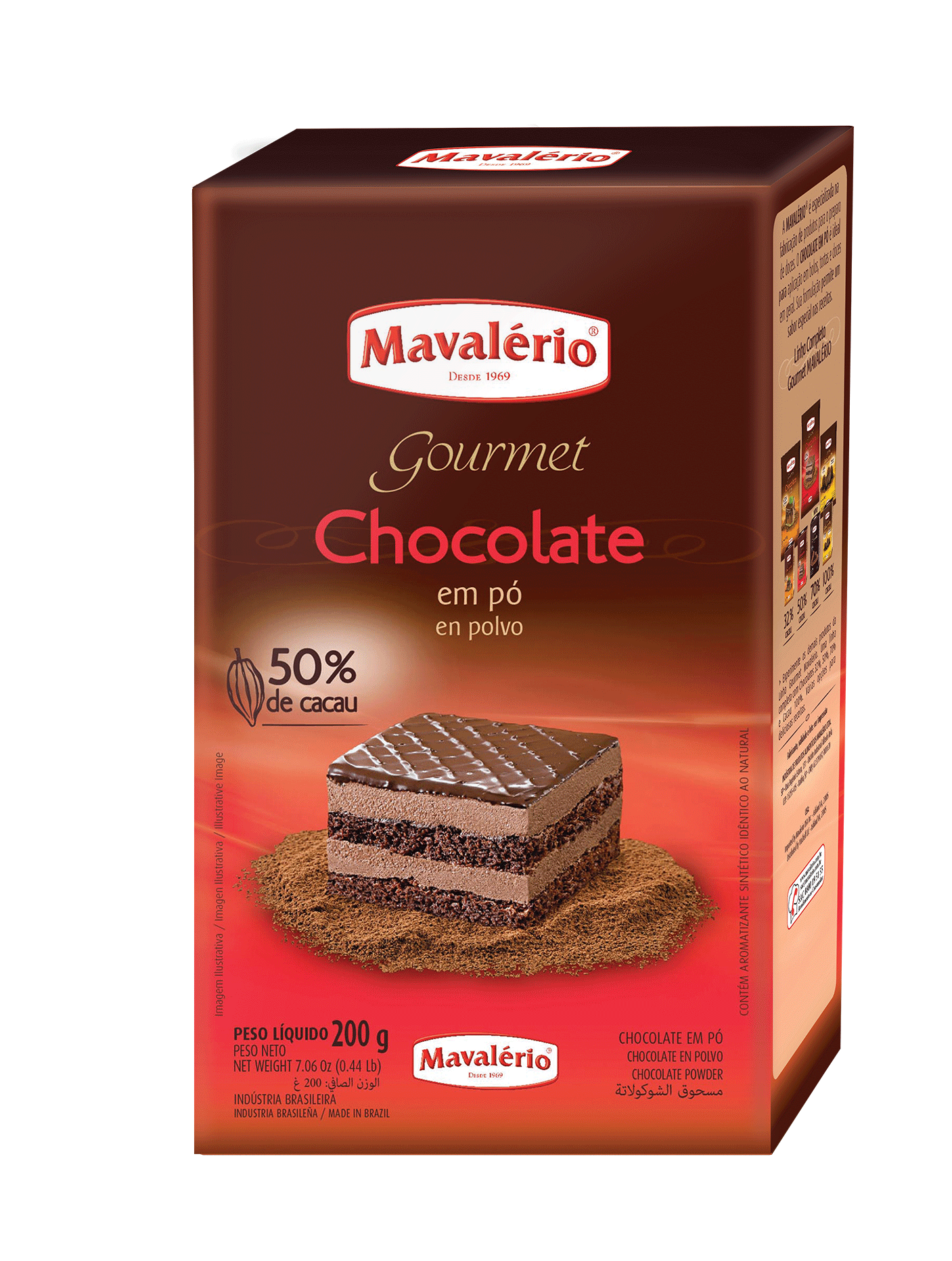 Imagem de Chocolate em pó Solúvel 50% Cacau 200g - MAVALÉRIO